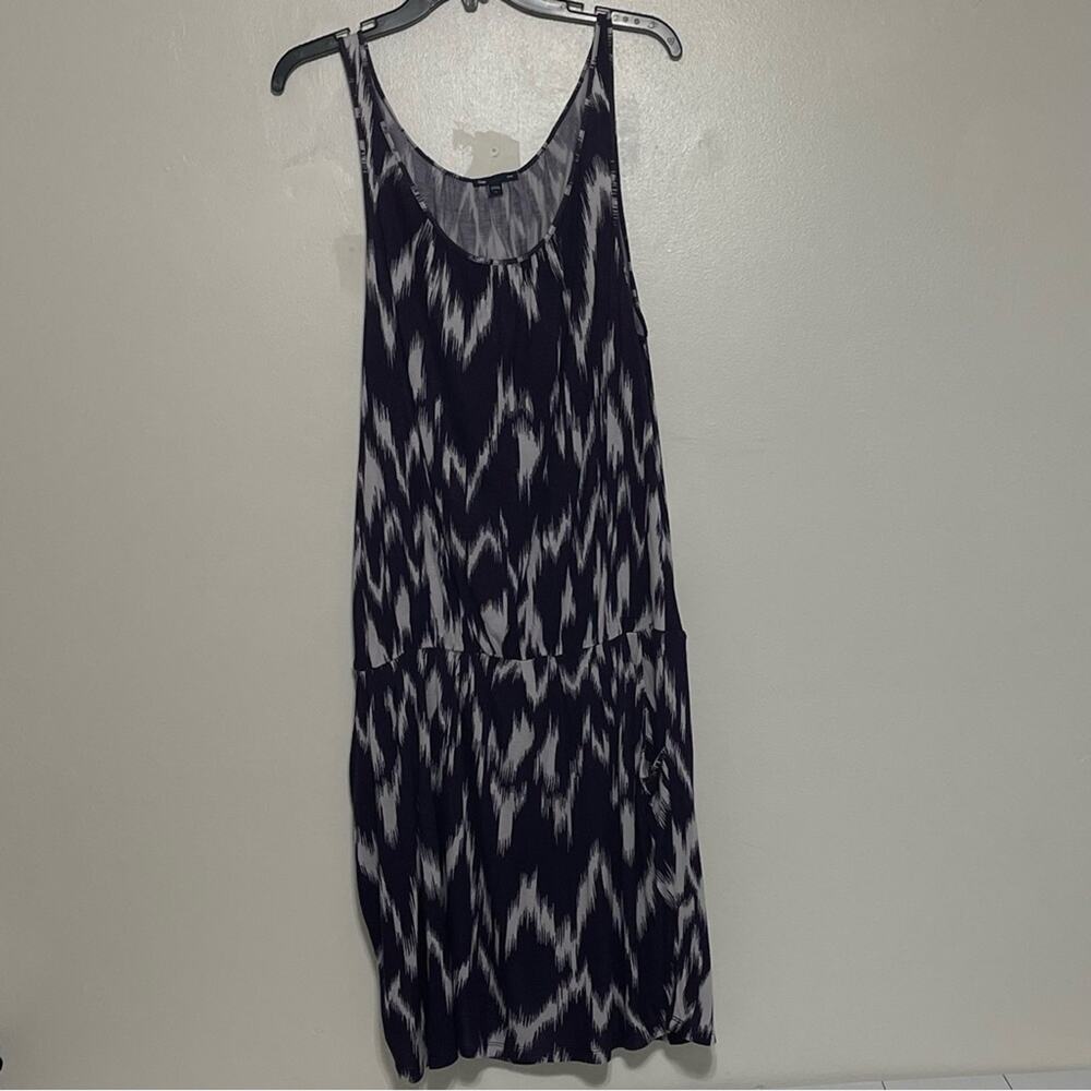 GAP Purple Ikat Sleeveless Drop Waist Rayon Dress Large